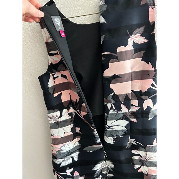 Vince Camuto Women's Shadow-Stripe Floral Sheath Dress Size 4 - Picture 5 of 9
